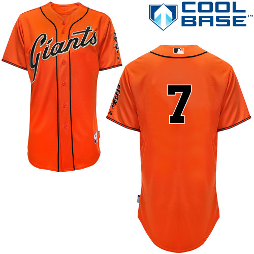Gregor Blanco #7 Youth Baseball Jersey-San Francisco Giants Authentic Orange MLB Jersey